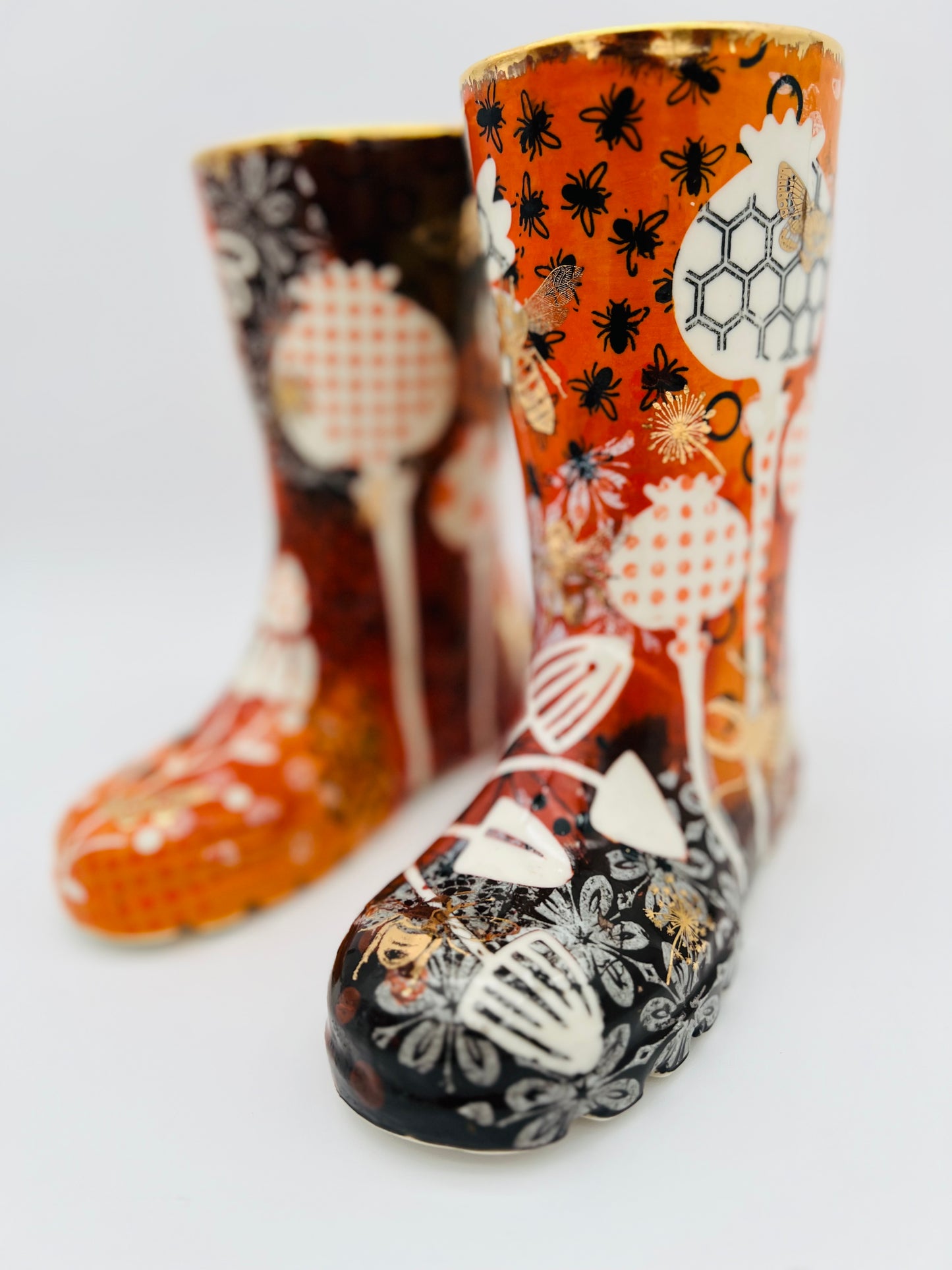 Porcelain 'Flora & Fauna' Wellies