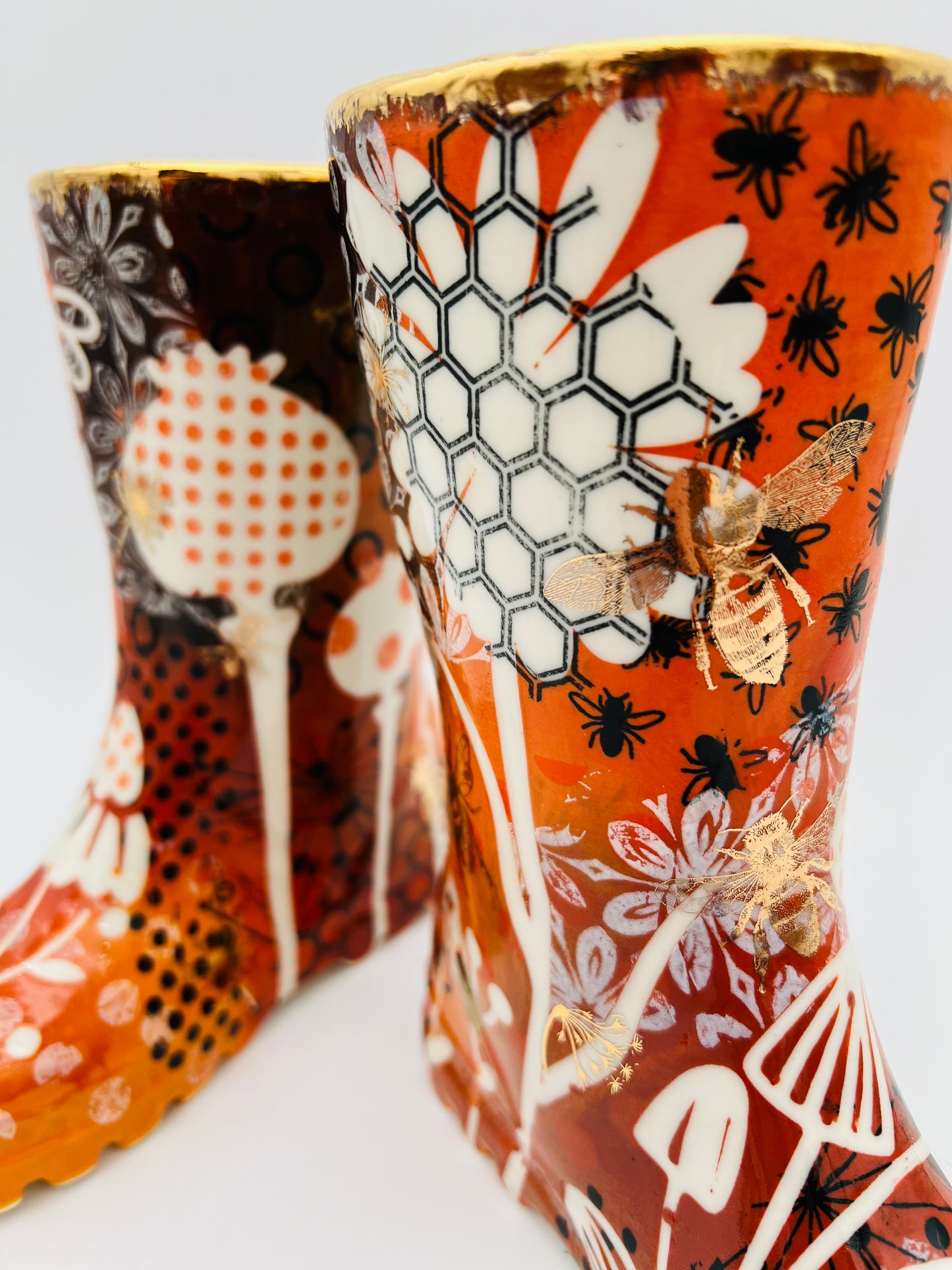 Porcelain 'Flora & Fauna' Wellies