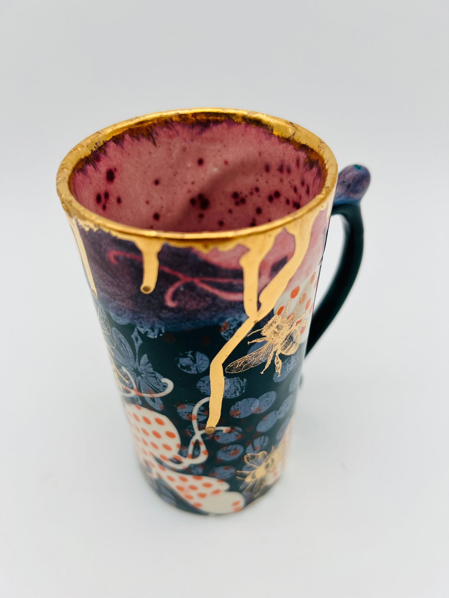 Tall, Slim Polka Dot Bee Mug