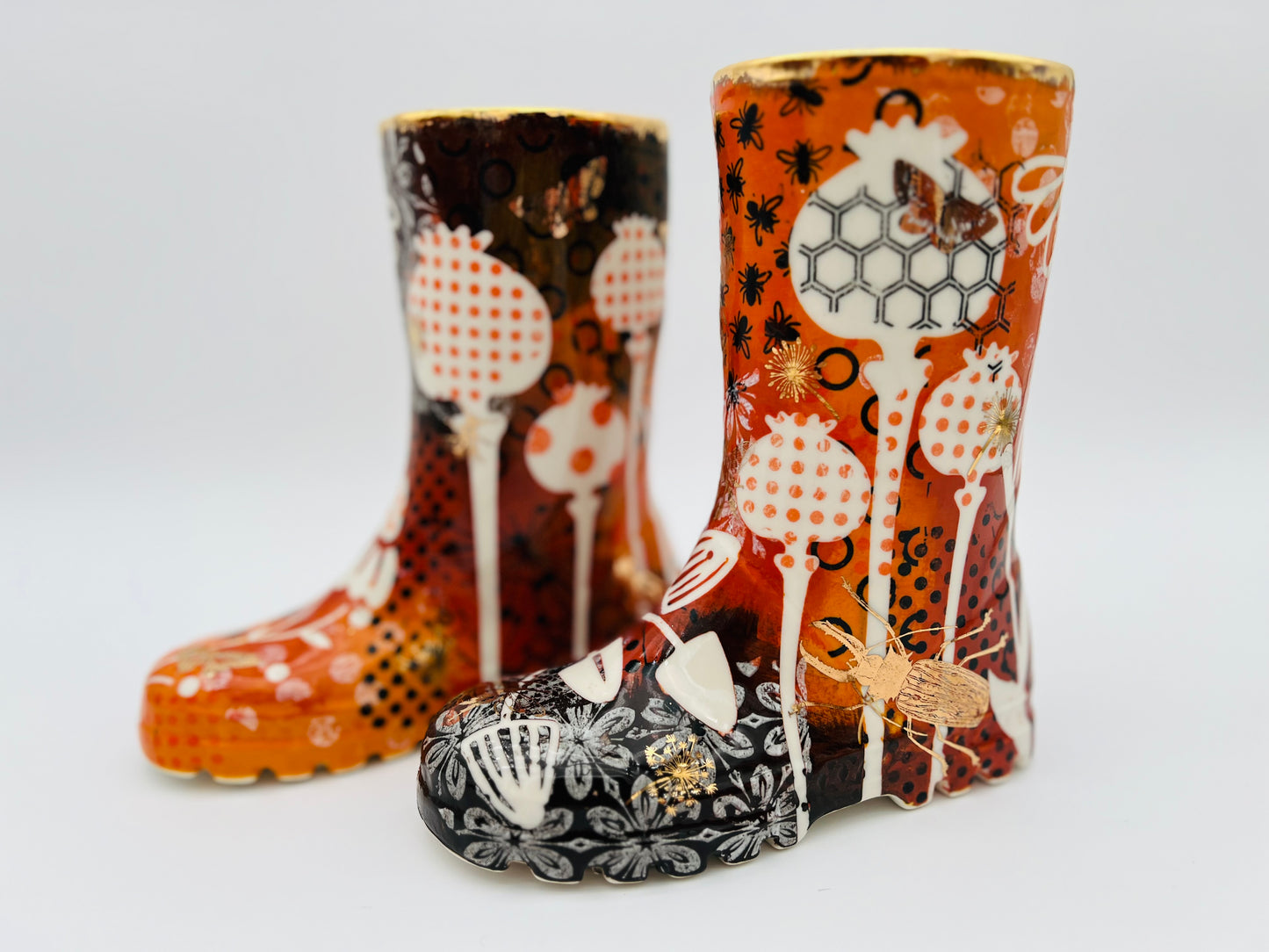 Porcelain 'Flora & Fauna' Wellies