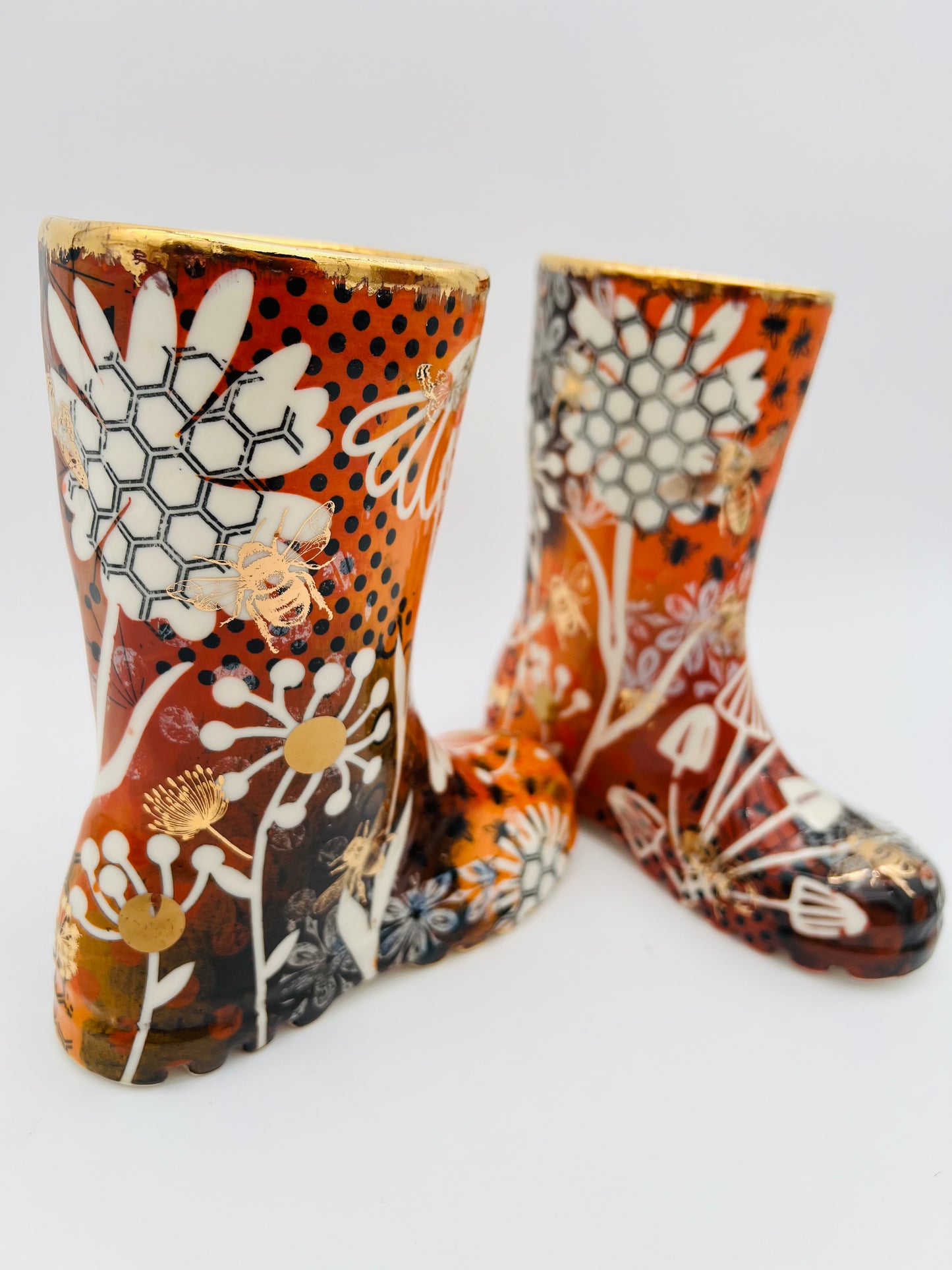 Porcelain 'Flora & Fauna' Wellies