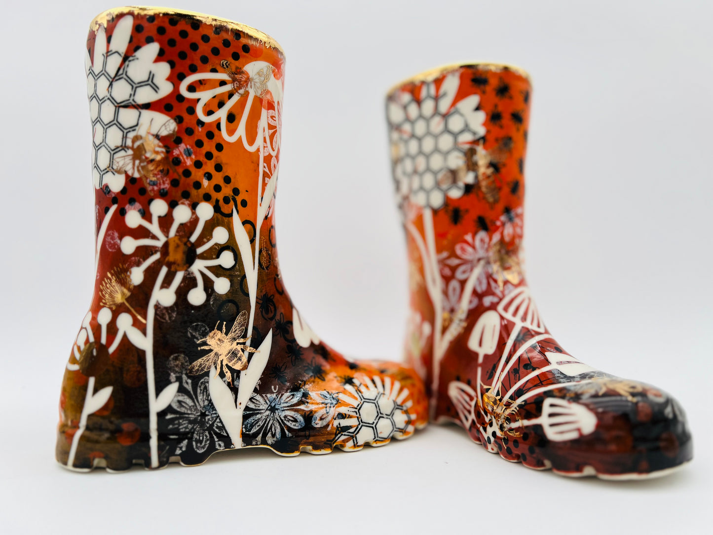 Porcelain 'Flora & Fauna' Wellies