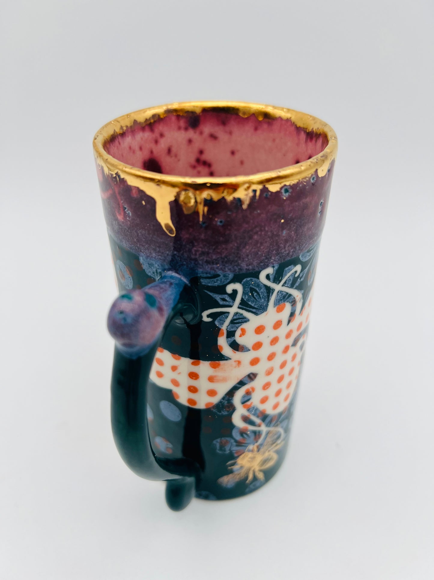 Tall, Slim Polka Dot Bee Mug