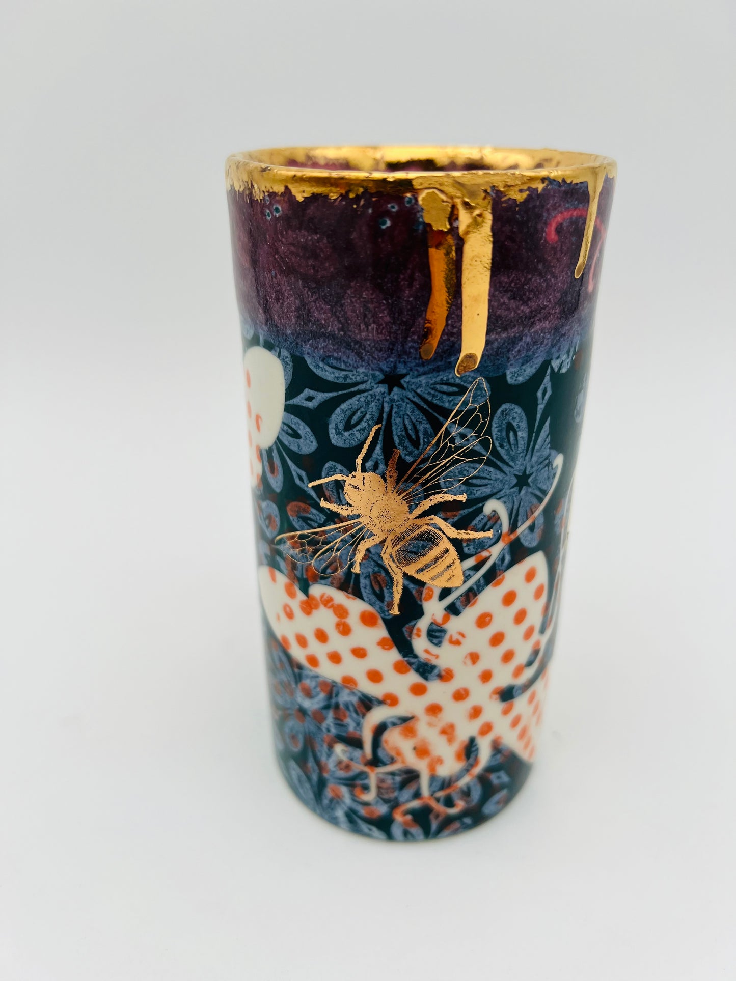 Tall, Slim Polka Dot Bee Mug