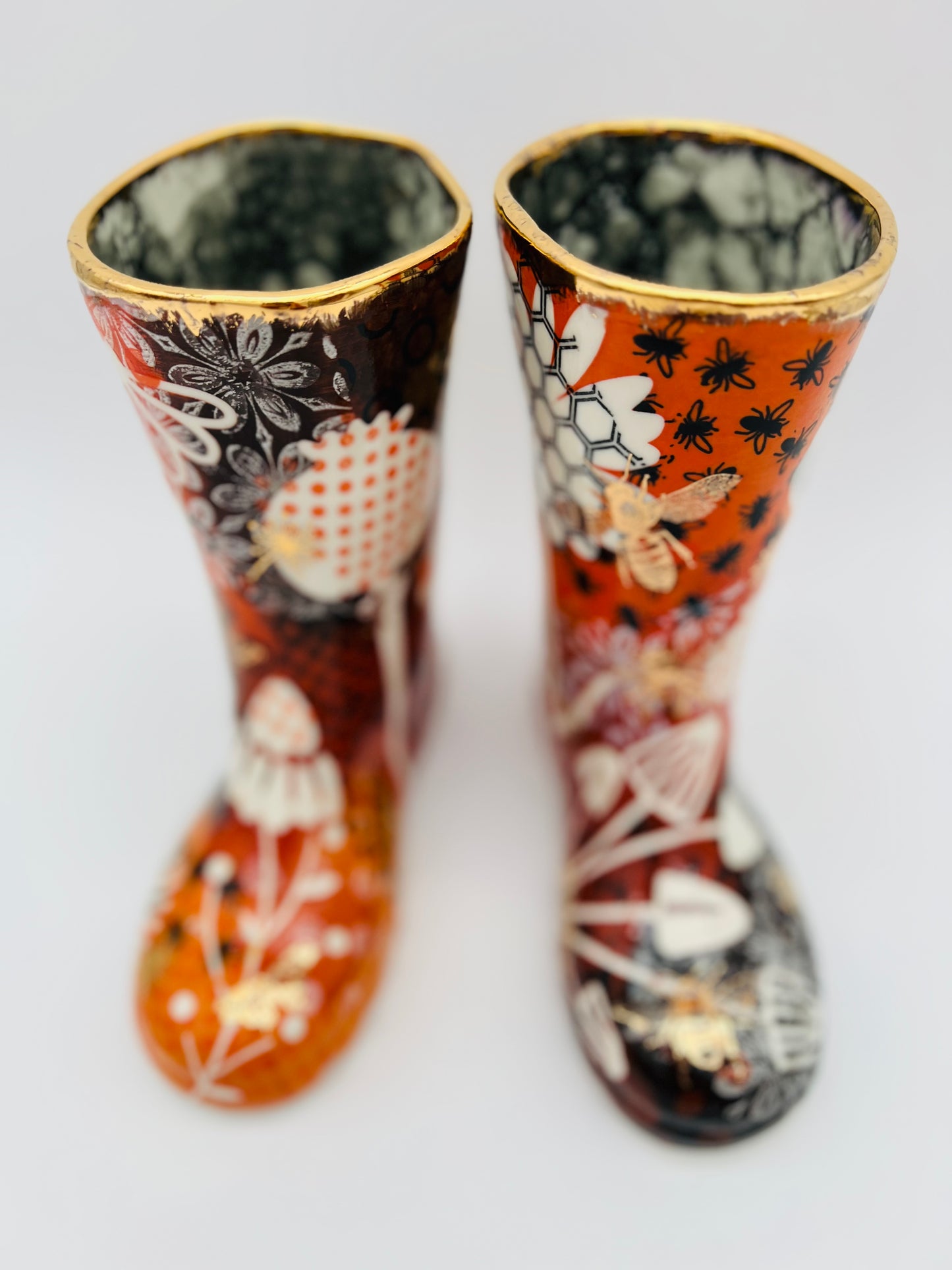 Porcelain 'Flora & Fauna' Wellies