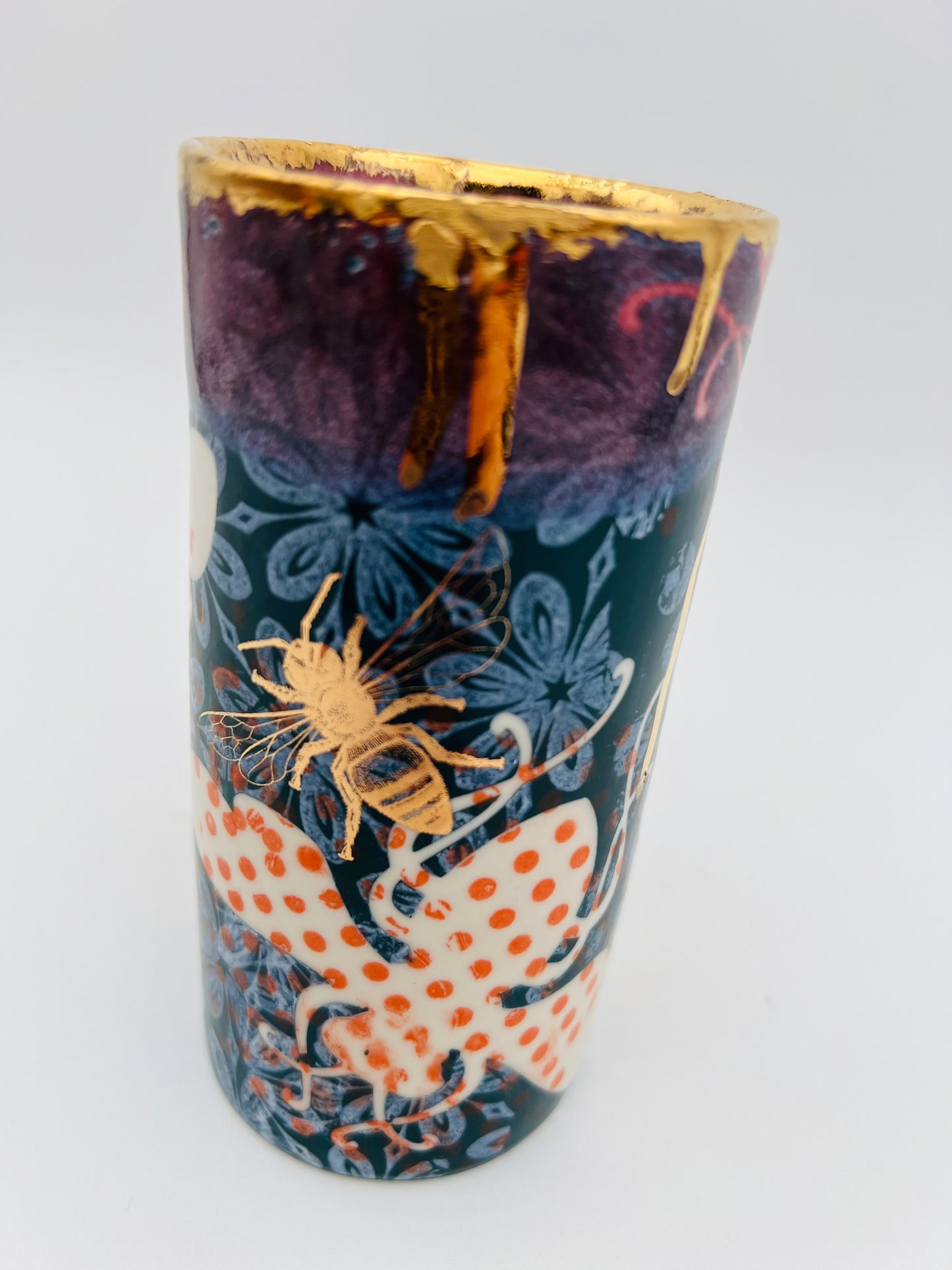 Tall, Slim Polka Dot Bee Mug