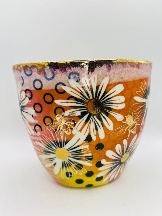 Oval Daisy Dotty Vase