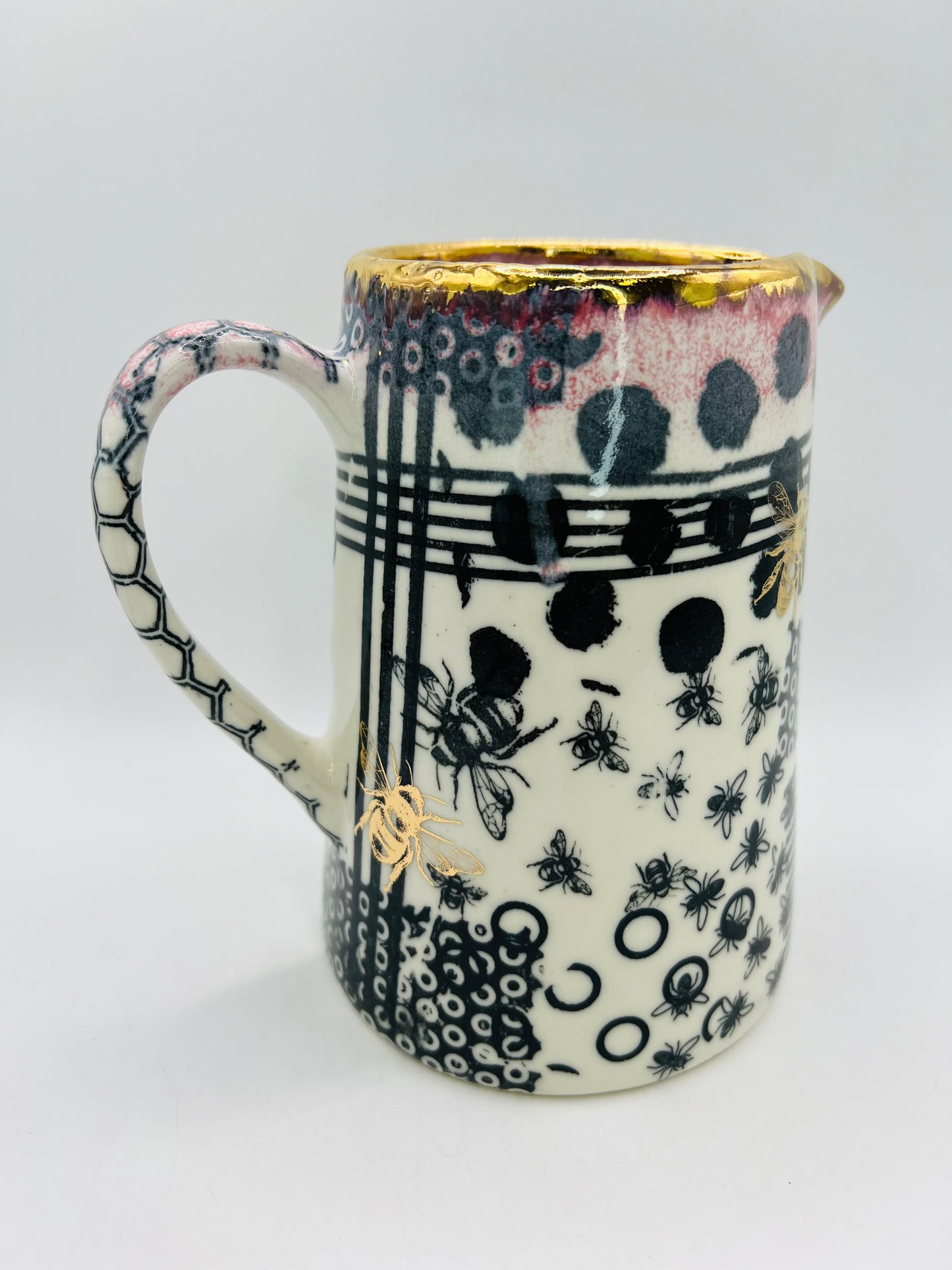 Polka Dot, Honeycomb Bee Jug