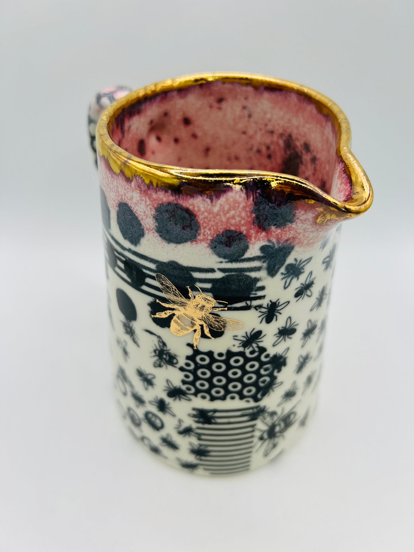 Polka Dot, Honeycomb Bee Jug