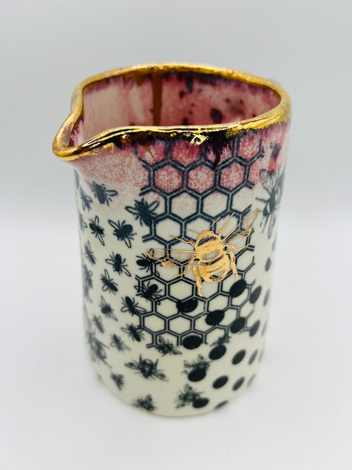 Polka Dot, Honeycomb Bee Jug