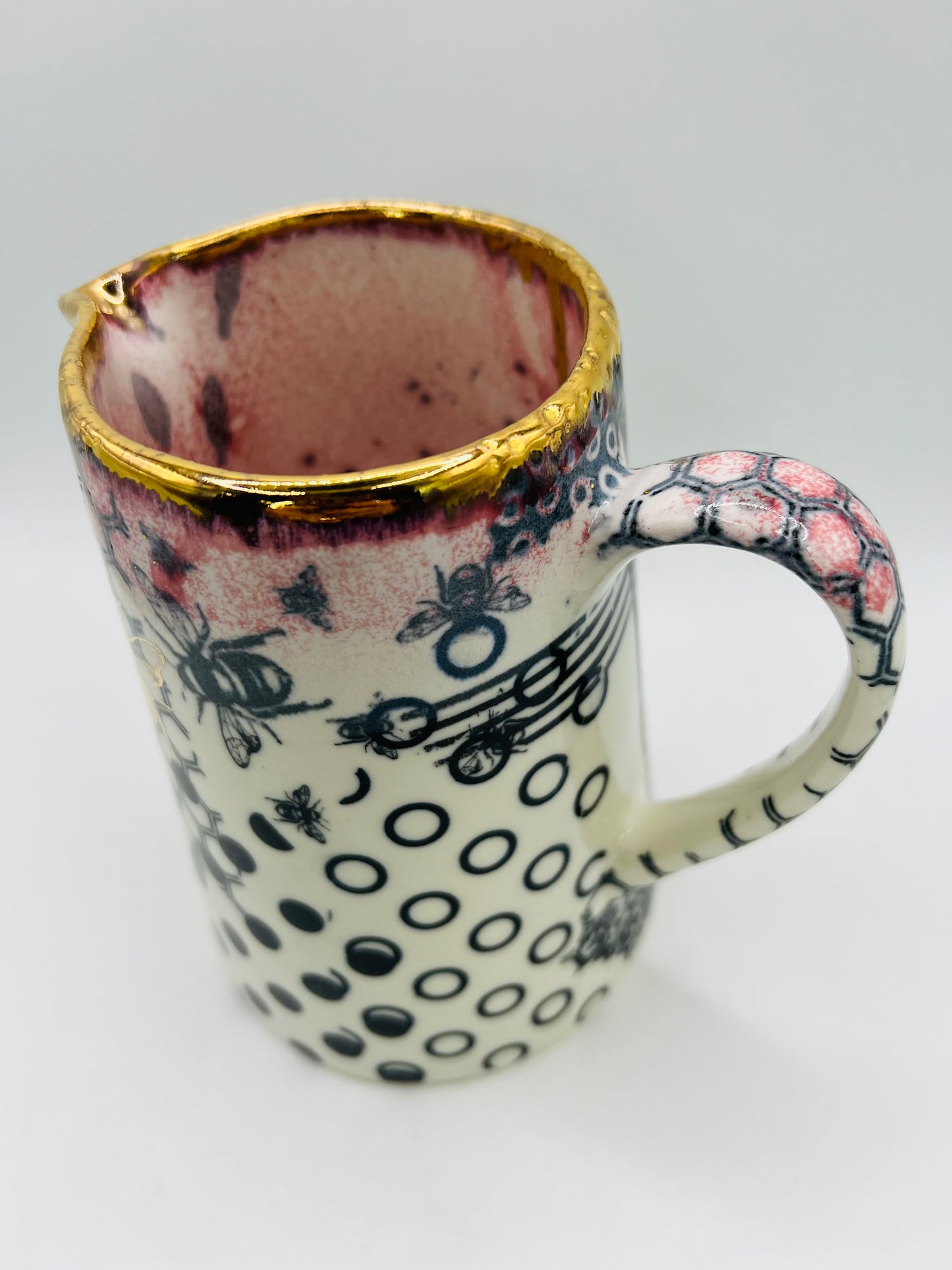 Polka Dot, Honeycomb Bee Jug