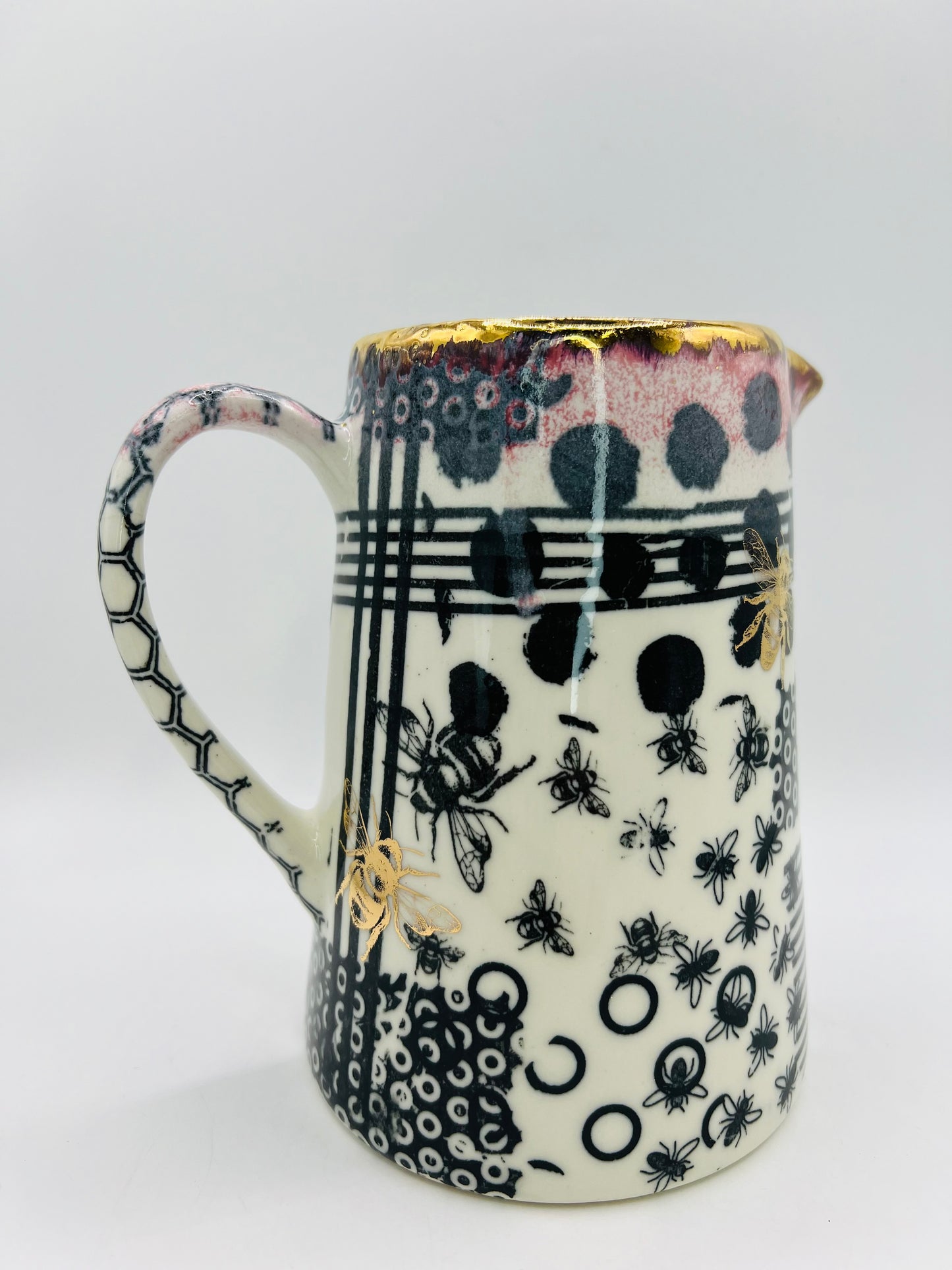 Polka Dot, Honeycomb Bee Jug