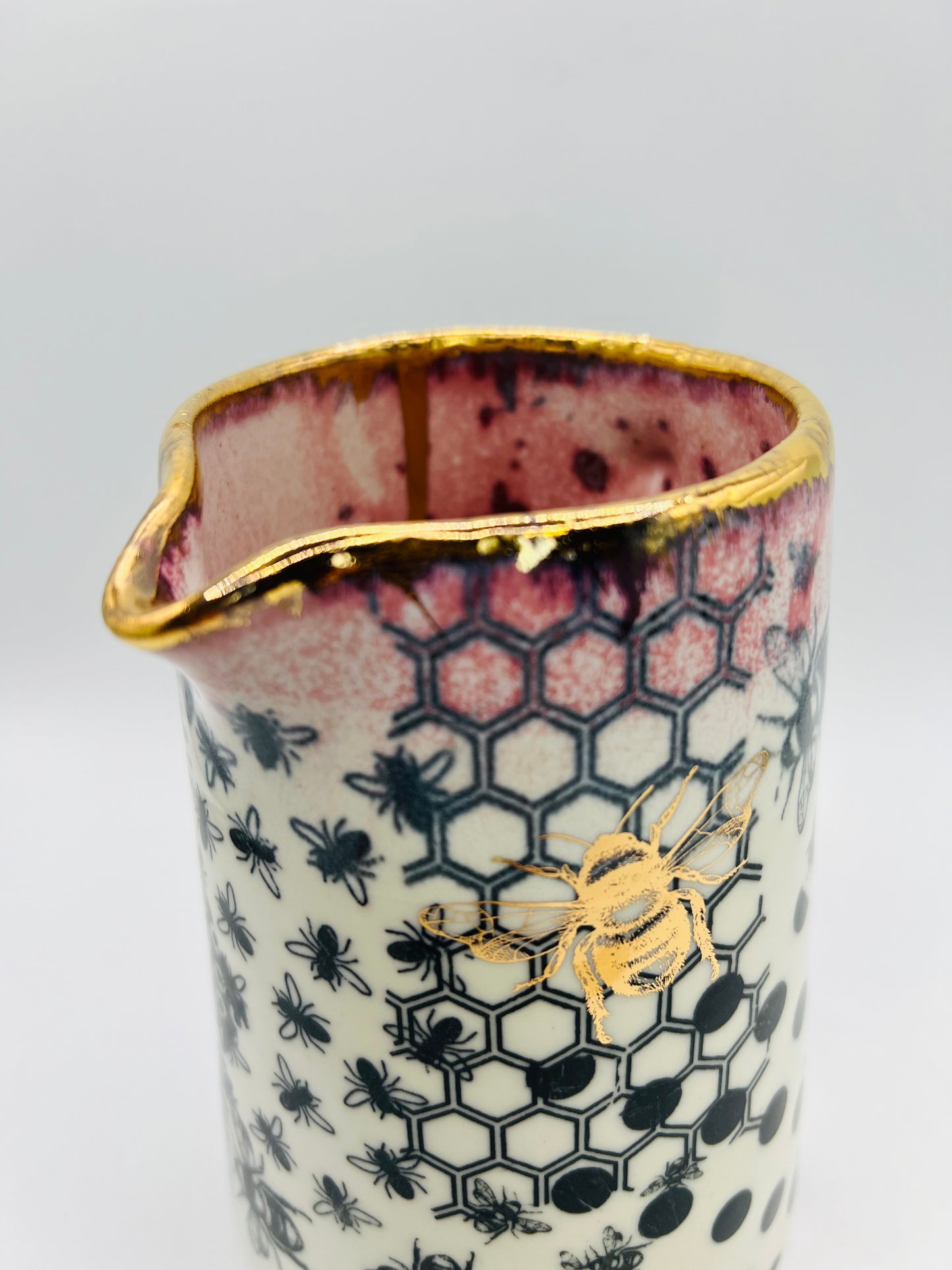 Polka Dot, Honeycomb Bee Jug