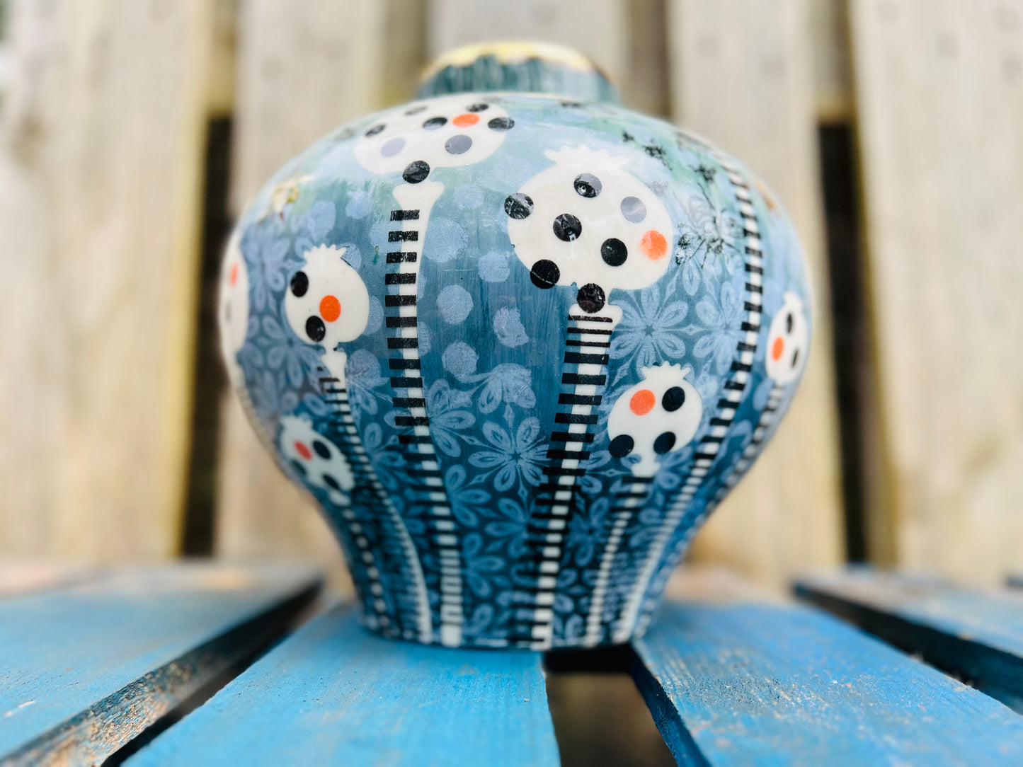 A Big Blue Poppy Seed Hue... Vase